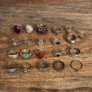Lot of sterling silver rings (various sizes)